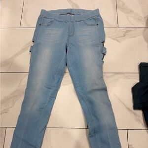 JVINI Light Blue Skinny Jeans with Utility Tabs